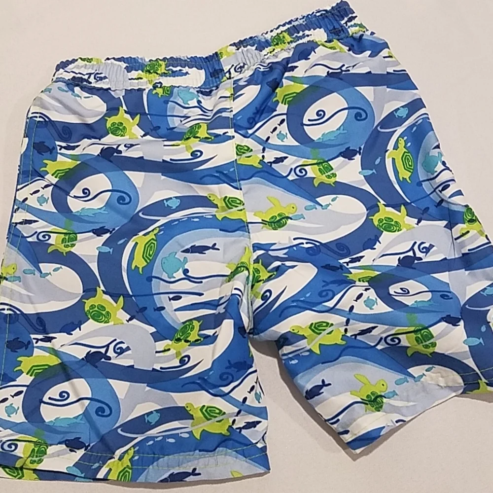 Freestyle Swim Trunks Boys Turtle Blue Fish Size 24 month Toddler Blue NEW